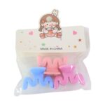 Plastic Small Hair Clips Girls Kids Hair Accessories (3 Pcs Set / Mix Color & Design) - Sleeve Design by Nari Haat, I...