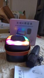 Wireless Speaker Microphone Set with RGB Light – Portable Karaoke - Full Detail by Nari Haat, Indian ethnic wear, w...