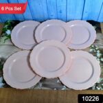 Plastic Dinner Plates Wedding Birthday Party Tableware Supplies (6 Pcs Set) - With Dupatta by Nari Haat, Indian ethni...