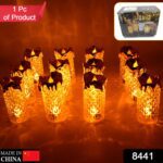 Gold LED Flameless Candles for Decor & Gifting, Diwali (12 Pc MOQ) - Front View by Nari Haat, Indian ethnic wear, wom...