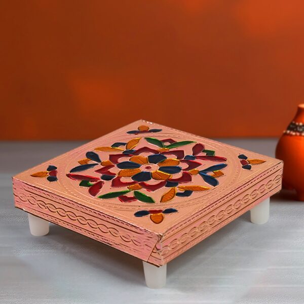 Multicolor Meenakari Wooden Chowki Bajot Set