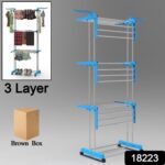 Premium Heavy Duty Stainless Steel 3 Layer Foldable Cloth Drying Stand - Back View by Nari Haat, Indian ethnic wear, ...