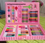 Art Set Kids Art Supplies Coloring Case Kit Painting & Drawing Sets (86 Pcs Set) - Fabric Detail by Nari Haat, Indian...