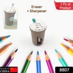 2In1 3D Cute Coffee Or Ice cream Shape sharpner Like Rotary Manual Pencil Sharpener for Kids  Ice Cream Style Office ...