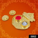 Kalash Shape Rakasha Bandhan Special Puja Thali (1 Pc) (Mix Design) - With Dupatta by Nari Haat, Indian ethnic wear, ...
