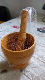 Mortar and Pestle Spice Grinder - Traditional Khalbatta for Kitchen Herb - Full Detail by Nari Haat, Indian ethnic we...