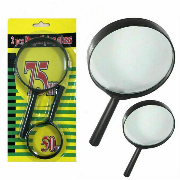 Dual-sided magnifying glass lens set (75mm & 50mm)