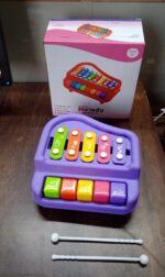 2 in 1 Baby Piano Xylophone Toy for Toddlers, 5 Multicolored Key Keyboard Xylophone Piano, Preschool Educational Musi...
