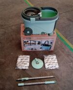 Ganesh Quick Spin Mop Steel Spin, Bucket Floor Cleaning 2 Micro fiber head / Refill - Fabric Detail by Nari Haat, Ind...