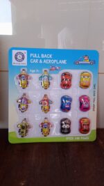 Mini Pull Back Car & Aeroplane PVC Plastic Pull Back Car Cartoon Toys (12 Pcs Set) - Full Detail by Nari Haat, Indian...