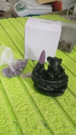 Smoke Fountain Ganesha Idol Decoration Items 8 Pc Backflow Incense Cones (1 pc) - Fabric Detail by Nari Haat, Indian ...
