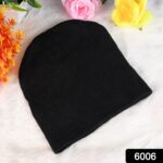 Cap for Winter Woolen Knitted Black Inside Fur Caps (1 Pc / Mix Design & Color) - With Dupatta by Nari Haat, Indian e...