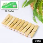 Heavy Duty Bamboo Wooden Cloth Clips / Pegs (10 Pcs Set) - With Dupatta by Nari Haat, Indian ethnic wear, women cloth...