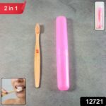 2-in-1 Soft Toothbrush & Tongue Cleaner for All Ages (1 Pc, With Cover) - With Dupatta by Nari Haat, Indian ethnic we...