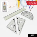 4-Piece Geometry Set, Triangle Ruler Protractor Straight Ruler - With Dupatta by Nari Haat, Indian ethnic wear, women...