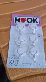 Multipurpose Self Adhesive Plastic Wall Hooks - 6 pcs - Fabric Detail by Nari Haat, Indian ethnic wear, women clothin...