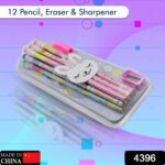 Cute Rabbit Bear Drawing Graphite Writing Pencil Set with Pencil Sharpener & Eraser, Pencil and Eraser Set with Erase...