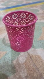 Pen Holder Office Desk Metal Mesh Pen Stand (1 Pc) - Fabric Detail by Nari Haat, Indian ethnic wear, women clothing, ...