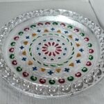 Silver Plated Pooja Thali - Front View by Nari Haat, Indian ethnic wear, women clothing, designer suit