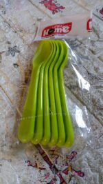 Food Plastic Spoon Set Table Spoon Tea Spoon Coffee Spoon  Heat Resistant 6 Pc - Fabric Detail by Nari Haat, Indian e...