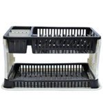 Black Kitchen Organizer Rack with Water Tray