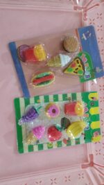 3D Food Fancy Colorful Erasers – Cute Novelty Eraser Set for Kids (1 Set) - Full Detail by Nari Haat, Indian ethnic...