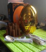 Premium Cutlery Set 24 Pcs with Oval Shaped Stand  (Golden / 24 pcs set) - Full Detail by Nari Haat, Indian ethnic we...