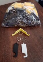 2 in 1 Plastic Keychain with Mobile Stand / Phone Holder (100 Pcs Set / Multicolor) - Fabric Detail by Nari Haat, Ind...
