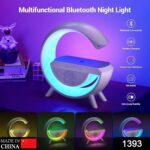 3-in-1 Multi-Function LED Night Lamp with Bluetooth Speaker, Wireless Charging, for Bedroom for Music, Party and Mood...