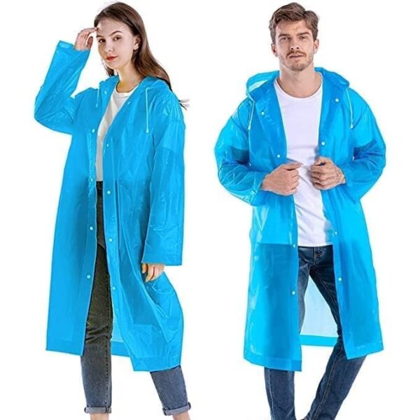 Adult Portable Rain Coat, Men & Women Outdoor Traveling Eva Material Raincoat - Front View by Nari Haat, Indian ethni...