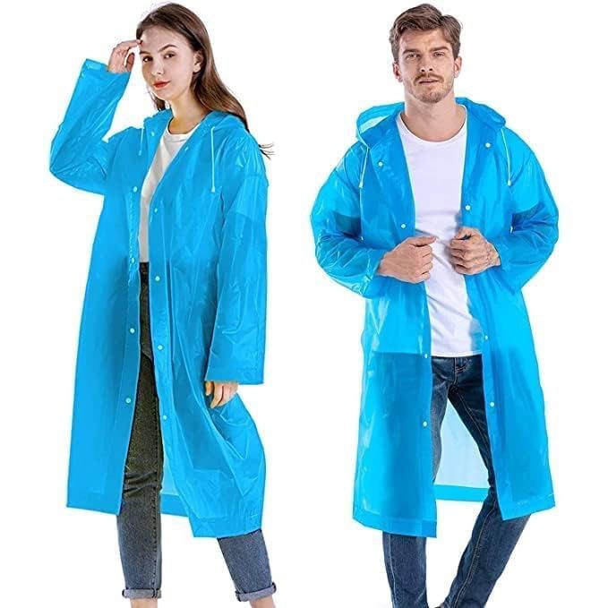 cdb87d76-e71e-4984-9269-01bb809128a6.jpg Adult Portable Rain Coat, Men & Women Outdoor Traveling Eva Material Raincoat - Front View by Nari Haat, Indian ethni...