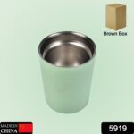 Vacuum Glass 304 Stainless Steel Home Office Lidless Anti-Scald Water Cup Drink - With Dupatta by Nari Haat, Indian e...