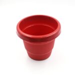 Plastic Heavy-Duty Plant Container Pot for Indoor & Balcony Garden (13cm, 1 Pc) - Back View by Nari Haat, Indian ethn...