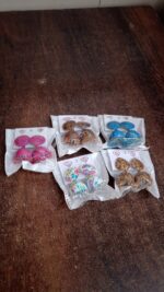 Jhumka Earrings / Buti for Women & Girls (1 Pair / Mix Color & Design) - Fabric Detail by Nari Haat, Indian ethnic we...