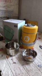 HEAVY LEAK-PROOF STAINLESS STEEL LUNCH BOX/ TIFFIN BOX, 2 COMPARTMENT - Full Detail by Nari Haat, Indian ethnic wear,...