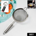 Mesh Sieve Quality Stainless Steel Fine Mesh Strainer with Sturdy Handle and Hook - With Dupatta by Nari Haat, Indian...
