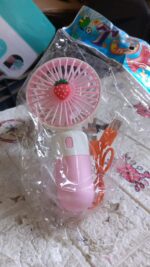Portable Small Electric Fan – Rechargeable Mini Handheld Fan for Students - Fabric Detail by Nari Haat, Indian ethn...