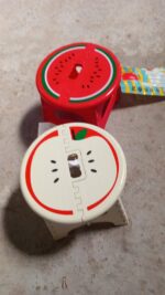 Mix Color Creative Thickening Folding Stool, Fruit Pattern Plastic Low Stool for Kindergarten Small Bench Hinge Handl...