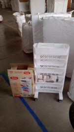 Movable Bookshelf, Large Capacity Rotatable Plastic Rolling Organization Shelf / Rack - Fabric Detail by Nari Haat, I...