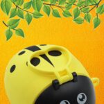 Cute Plastic Bug Shape Water Bottle with adjustable shoulder strap, 4 wheel &  Straw, portable drinking cup Water Bot...
