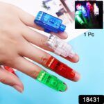 Light up Finger Tips, Clear Mini Rings, LED Glow Ring with Elastic Band (1 Pc) - With Dupatta by Nari Haat, Indian et...
