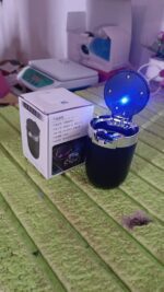 Portable Car Ashtray with Lid and Blue LED Light (1 Pc) - Fabric Detail by Nari Haat, Indian ethnic wear, women cloth...