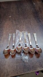 Stainless Steel Table Spoons Set of 6 - Full Detail by Nari Haat, Indian ethnic wear, women clothing, designer suit