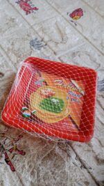 Square Plastic Halwa Dinner Plate Snacks Tray Set for Home Office 3 Pcs - Full Detail by Nari Haat, Indian ethnic wea...