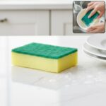 2-in-1 Multi-Purpose Scrub Sponge – Wear Resistant Dish & Furniture Cleaner (1 Pc) - Front View by Nari Haat, India...