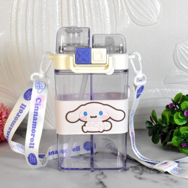 2in1 Dual Compartment Water Bottle with Straw and Adjustable Shoulder Straps (1 Pc / Multi color) - Front View by Nar...