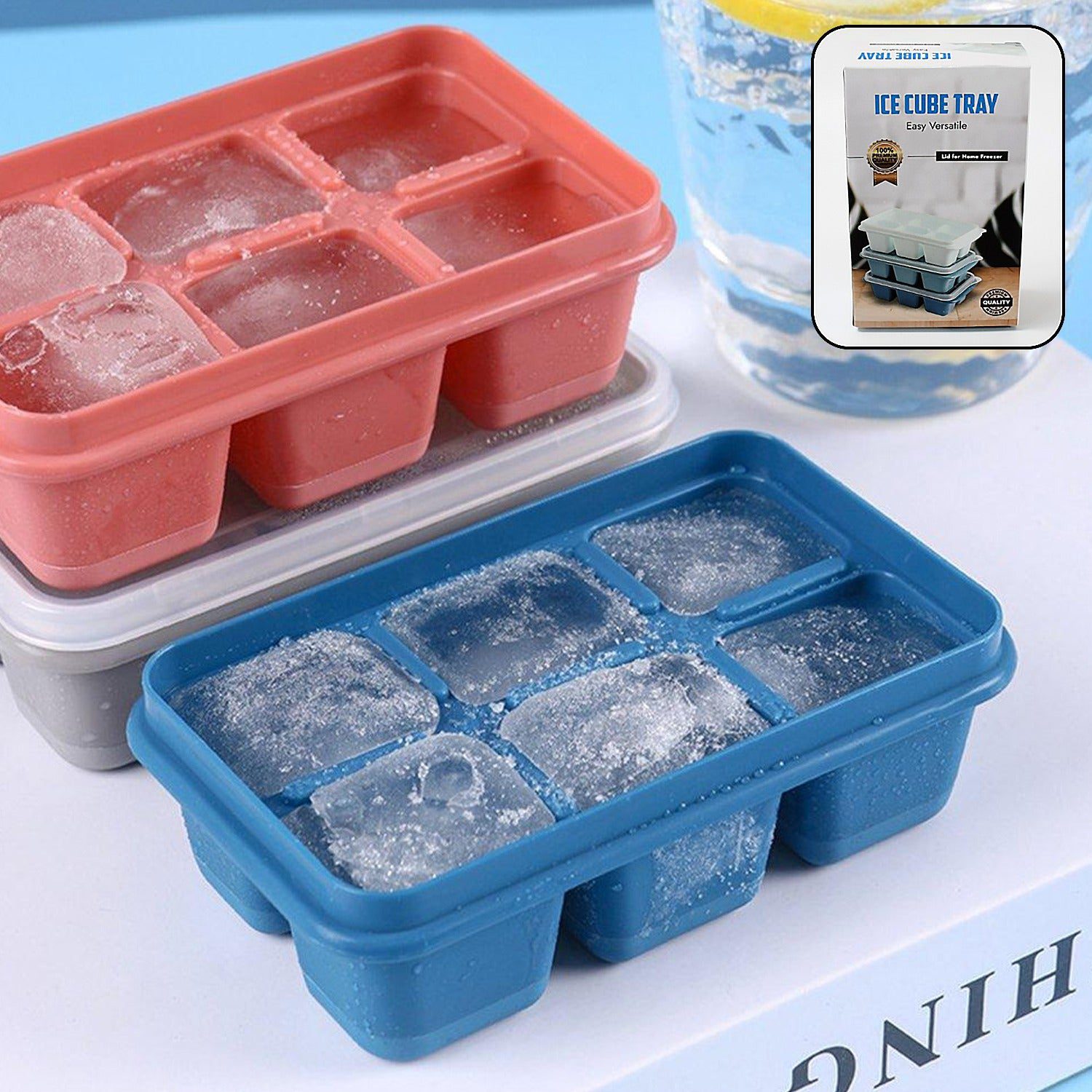 e2765a93-262b-4379-a6ba-905611b92e3c.jpg 6 Grid Silicone Ice Tray Used In All Kinds Of Places Like Household Kitchens (1 Pc) - Front View by Nari Haat, India...