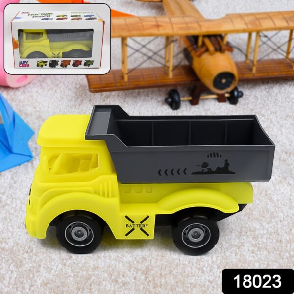 Friction Powered Dumper Toy Truck For Kids | With Opening Container Feature | Strong & Durable Plastic Material | Ind...