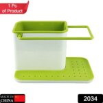 Plastic 3-in-1 Stand for Kitchen Sink Organizer Dispenser for Dishwasher Liquid - With Dupatta by Nari Haat, Indian e...