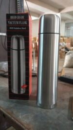 Vacuum Flask Without Cover, 18/8 Stainless Steel | Hot and Cold Water Bottle with Push-Down Lid | Double Walled Stain...
